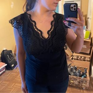 NWT White House Black Market black lace top